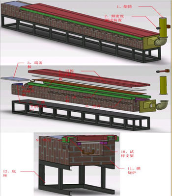 Μηχάνημα δοκιμής πυρκαγιάς ASTM E84 για χαρακτηριστικά επιφανειακής καύσης δομικών υλικών Μέγεθος δείγματος 24*24